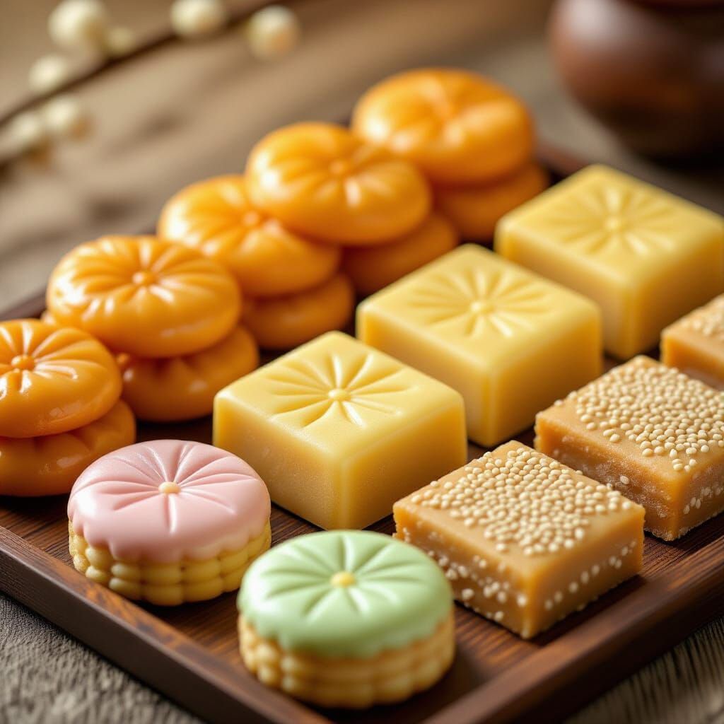 Elegant Korean Hangwa Assortment: Yakgwa, Dasik, Gangjeong