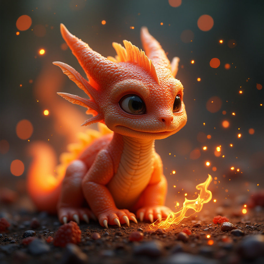 Infant Dragon in Elemental Ash Tempest