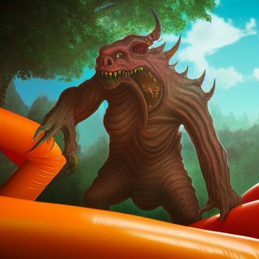 Monster in Cursed Bouncy Castle: Fantasy Concept Art