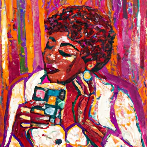 Ella Fitzgerald: Neo-Impressionist Hot Chocolate Portrait