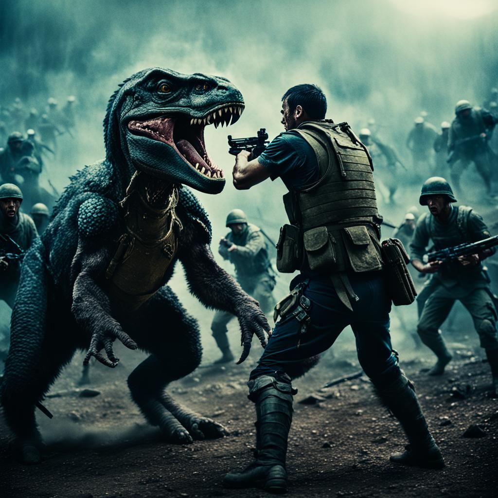 Epic War Clash in Cinematic Film Style