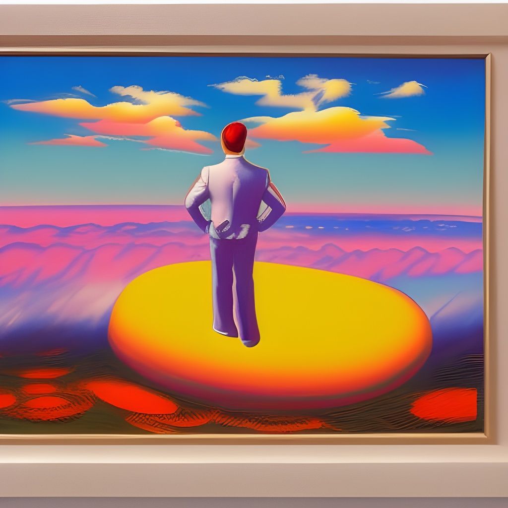 Psychedelic Wanderer Above a Misty Sea