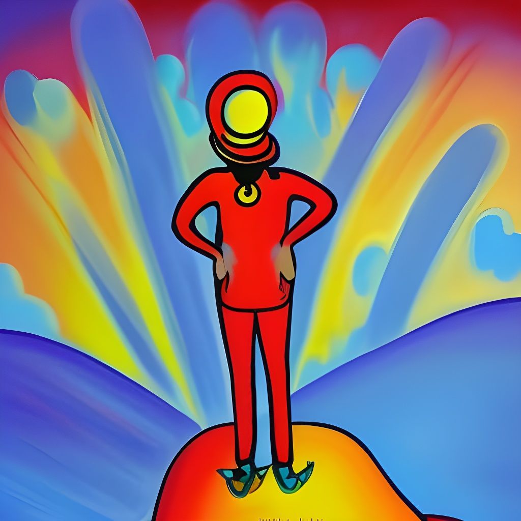 Psychedelic Wanderer Above a Sea of Fog