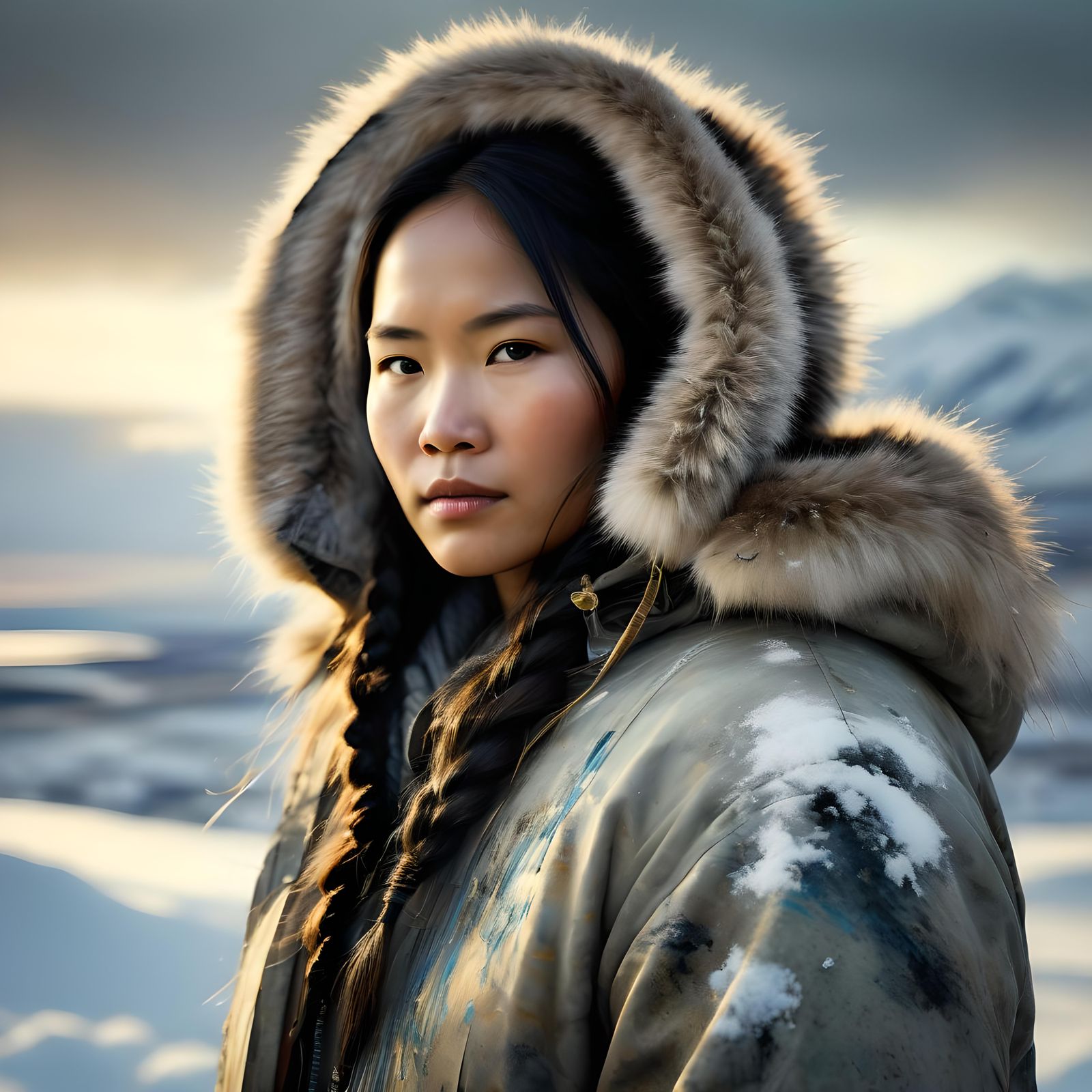 Inuit Woman Portrait in Fine Art Style