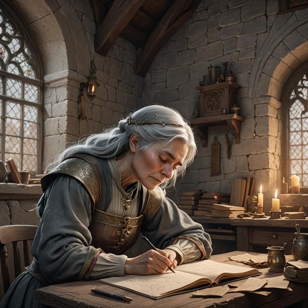 Writing at my desk, - or at least so in my imagination.
