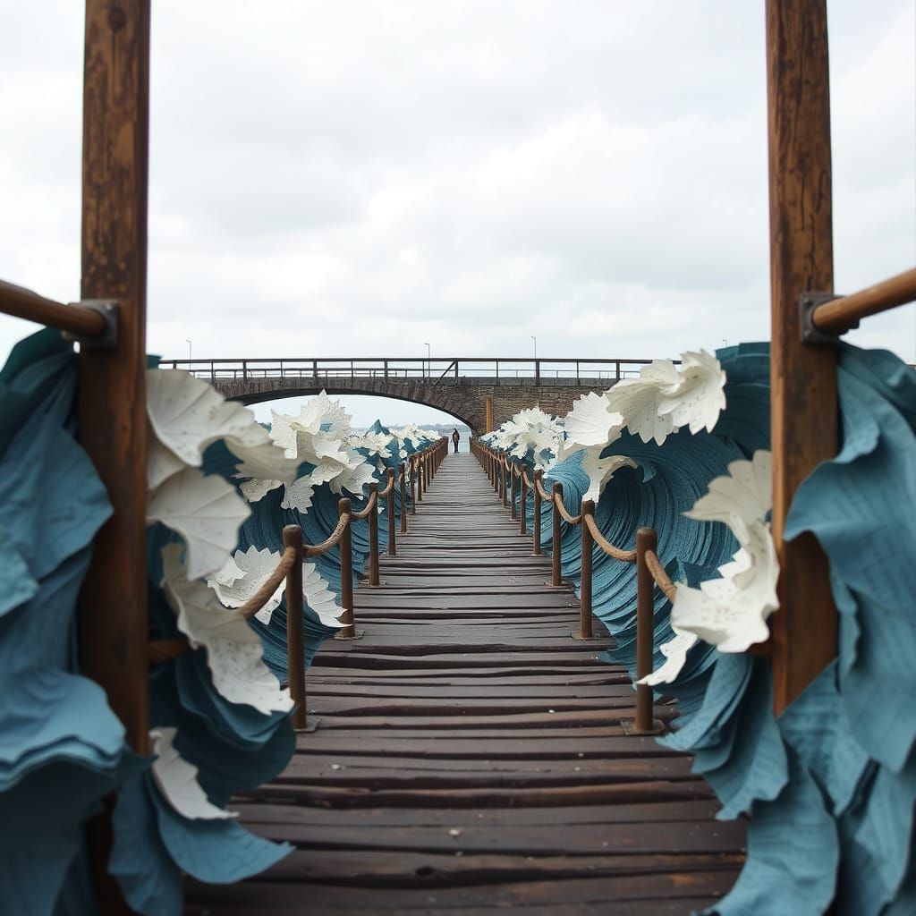 Turbulent Paper Seas from Noah's Ark Bridge