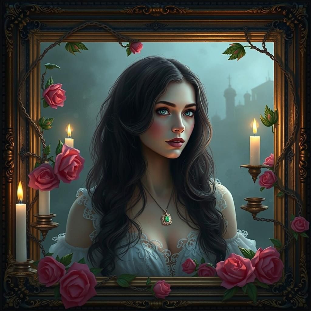 Woman in 17th Century Attire, Dark Fantasy Art