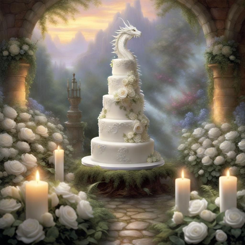 Dragon Hand Presents Floral Wedding Cake