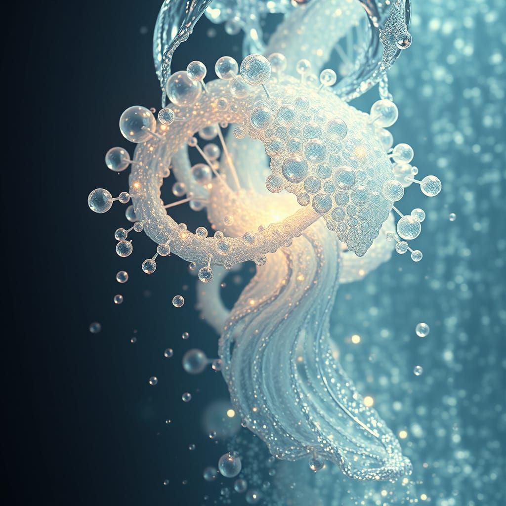 Luminescent Water Entity in Iridescent Orbs