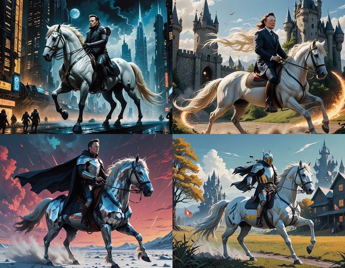 Elon Musk Saves TikTok on a Majestic White Steed