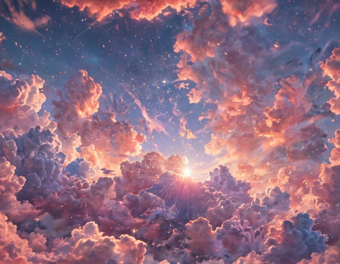 Surreal Cosmic Landscape in Vibrant Pastel Hues