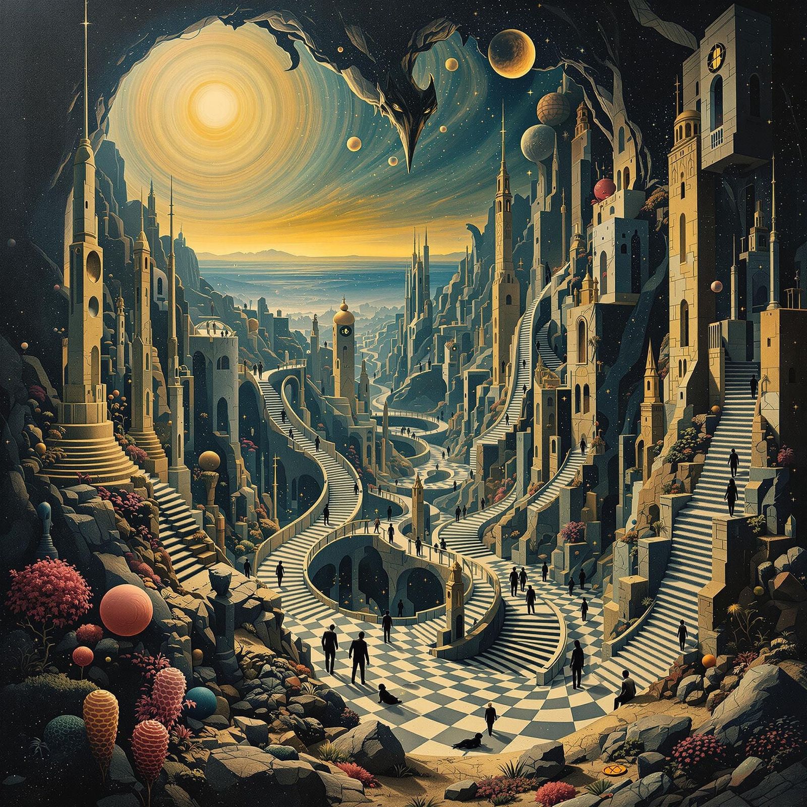 Surreal Dreamscapes: Escher-Inspired Paradoxes and Miró's Wh...