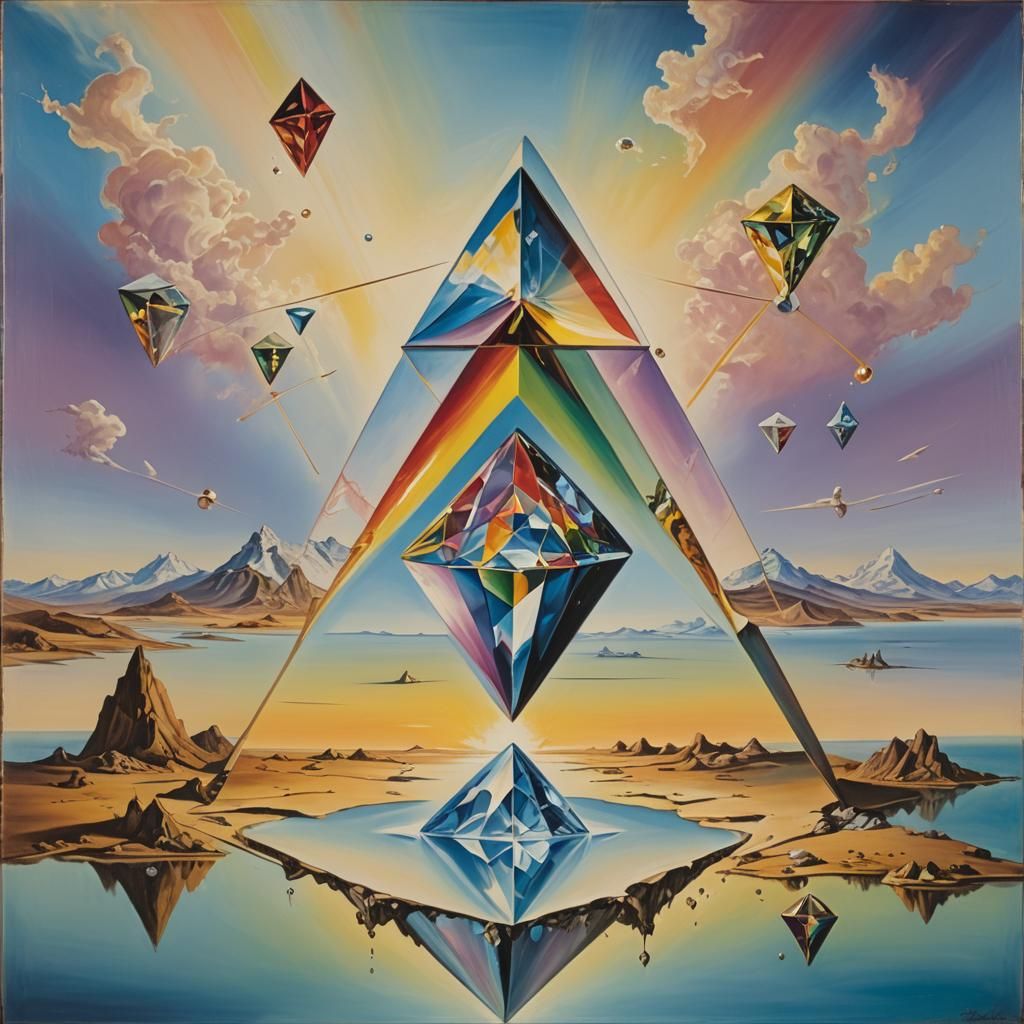 Surreal Rainbow Bridge in Salvador Dali Style