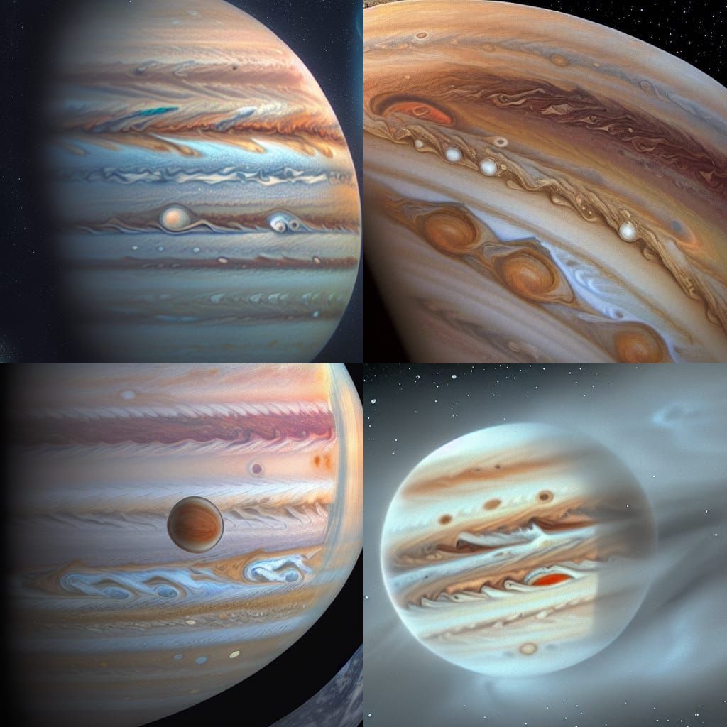 Epic Jupiter and Moons Digital Matte Painting