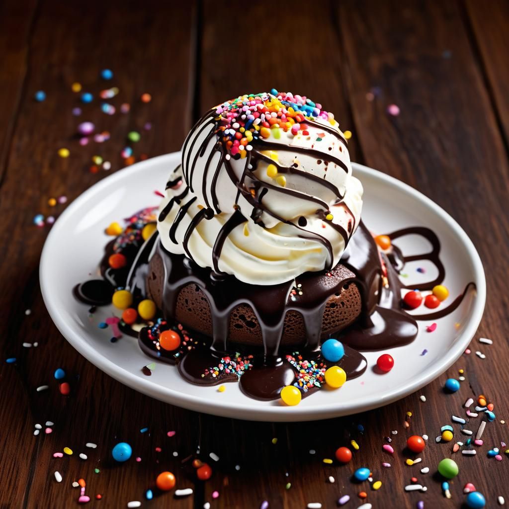 Chocolate Ice Cream Sundae Food Photography