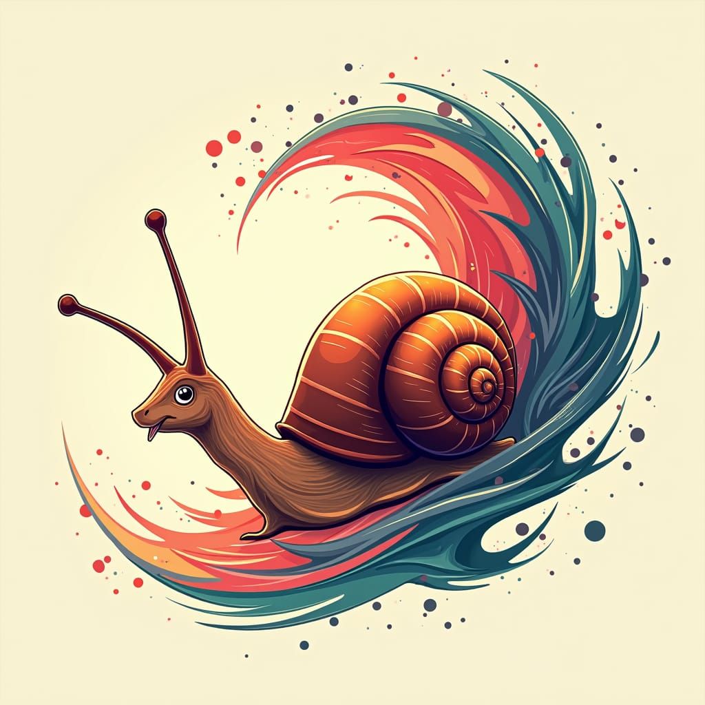Snail Breaks Sound Barrier in Anime Vector Style