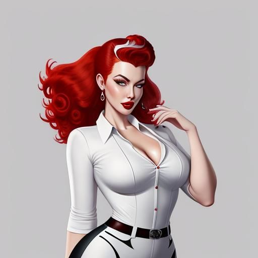 Rockabilly Woman in Vector Art Style