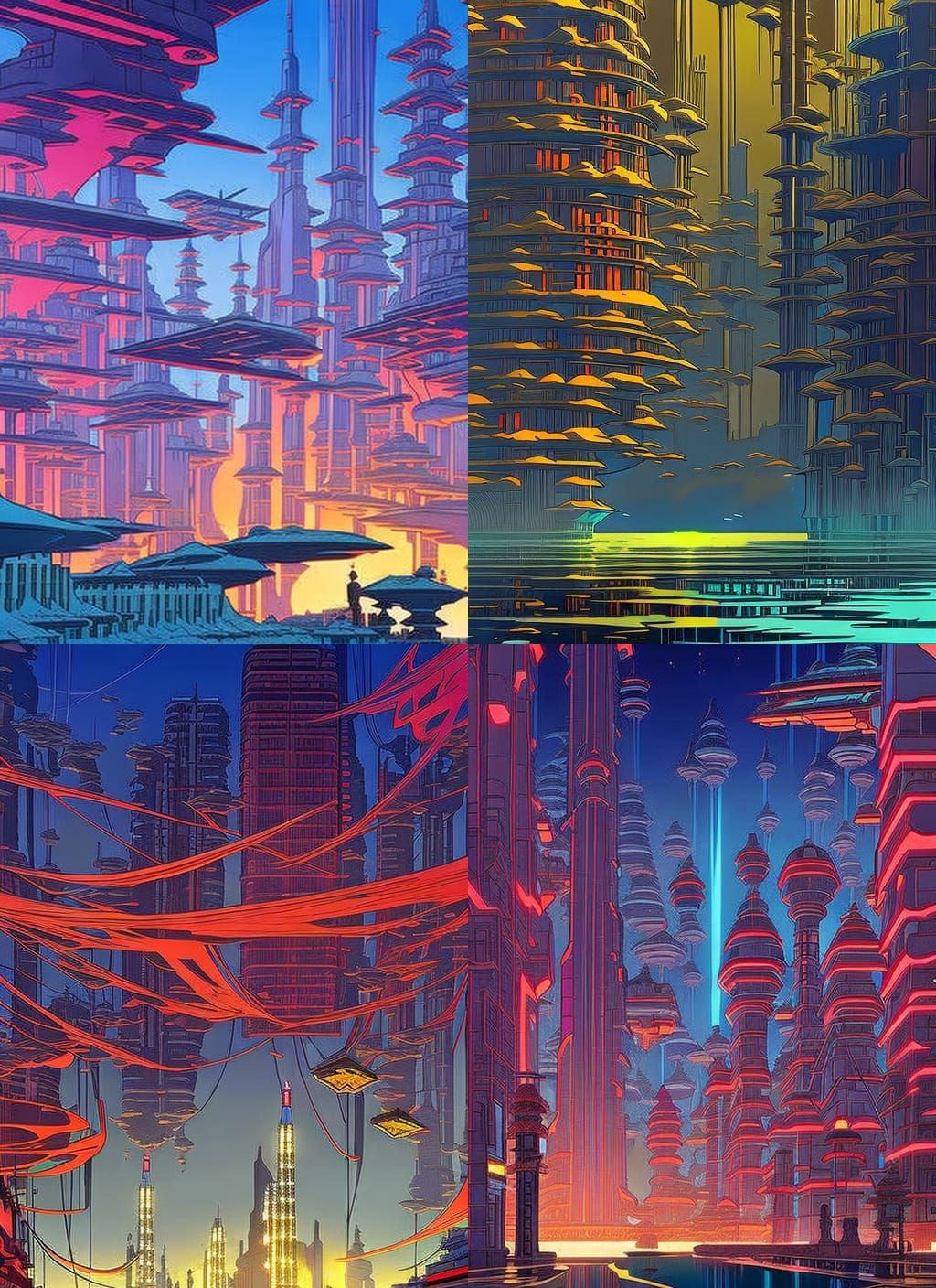 Cyberpunk Cityscape Under Lightning Sky: Digital Art