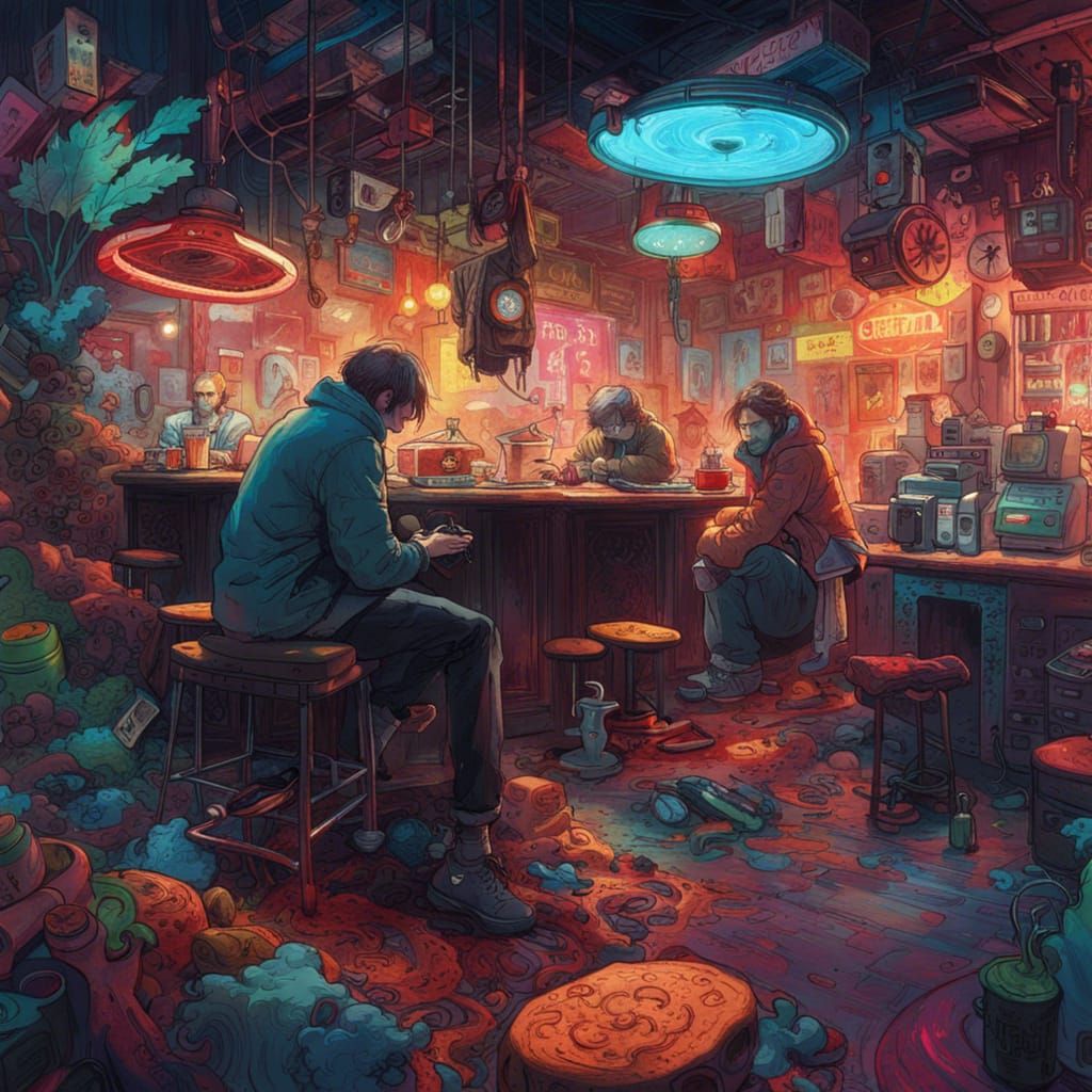 Psychedelic NightCafé Digital Illustration on ArtStation