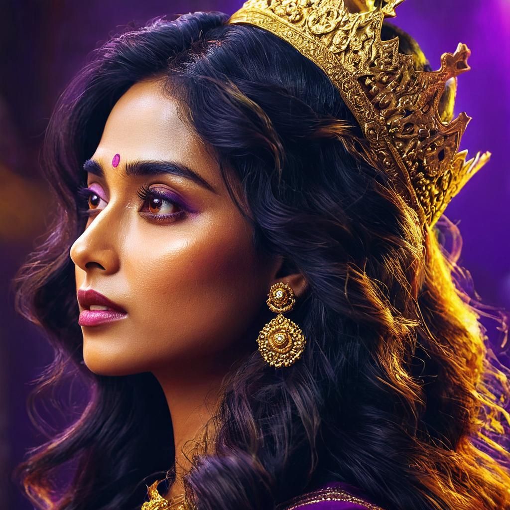 Fantasy Medieval Royal Portrait of Indian Girl