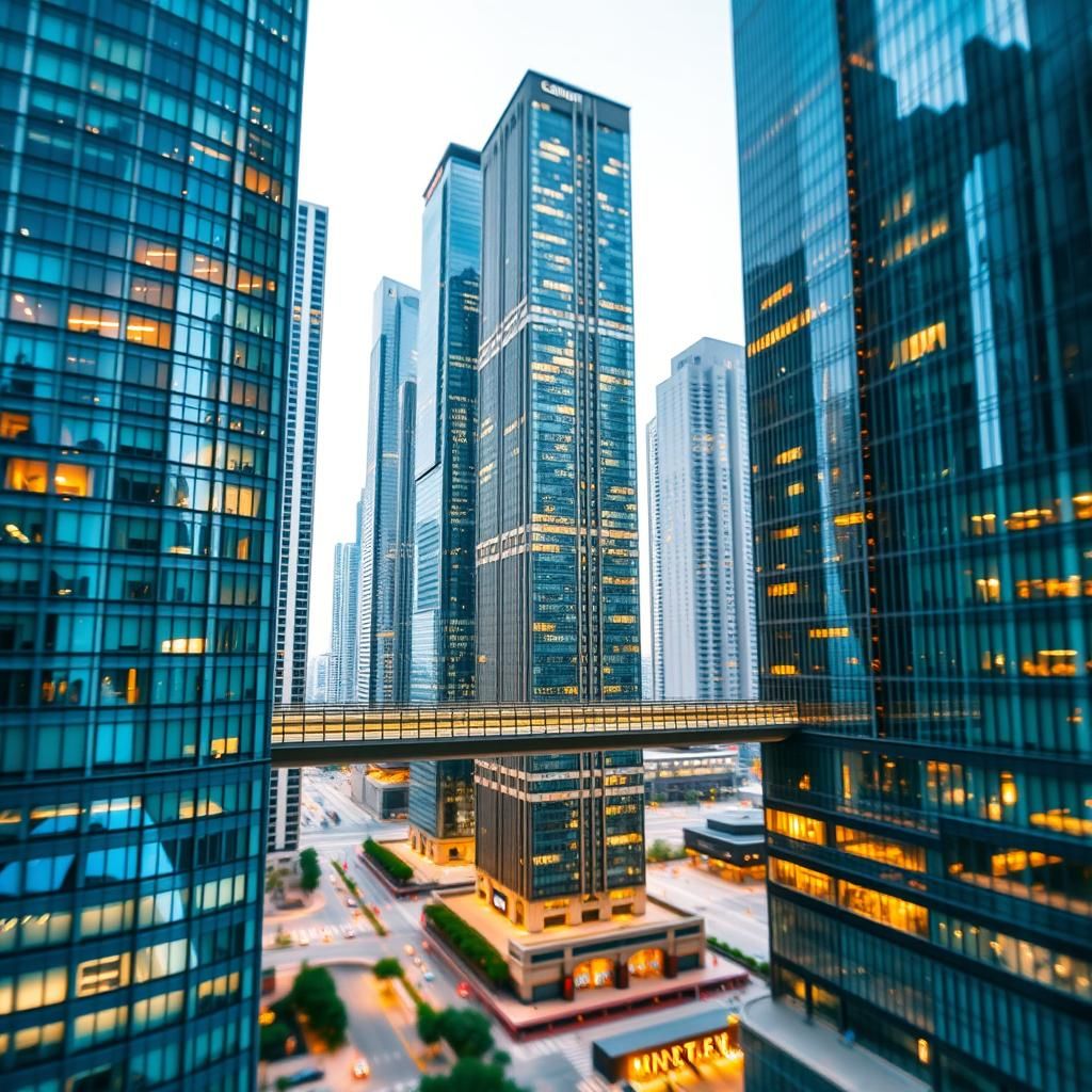 Skyscrapers Connected by Skyway Bridges: Professional Photog...