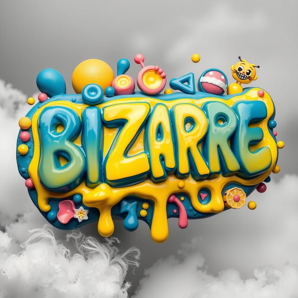 Whimsical Wax Sculpture in Comic Book Style with Bizarre Emb...