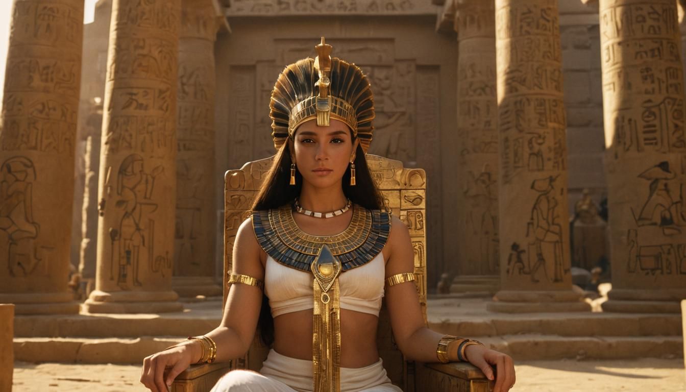 Cleopatra on Her Throne in Golden Hour