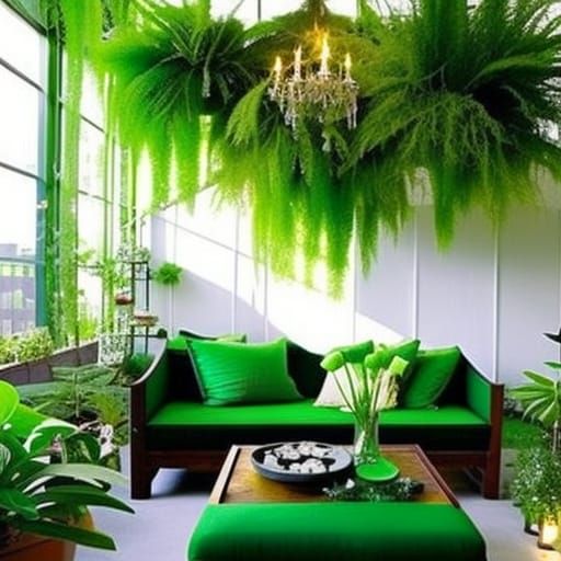 Beautiful green house loft Apartment with patio greenhouse with lots of beautiful plants inside& beautiful green walls w...