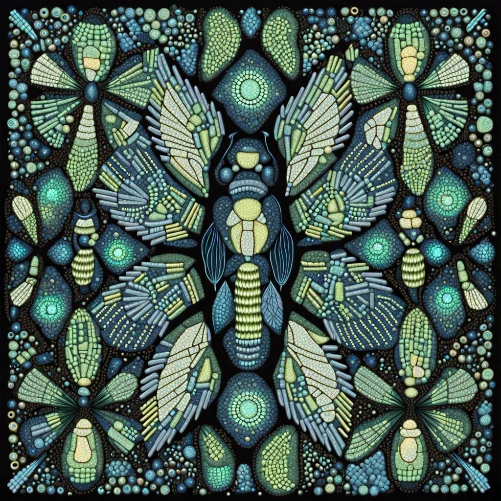 Intricate Firefly Mosaic in Hyperrealistic Style