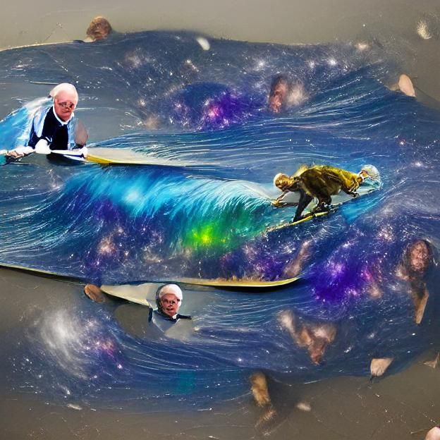 Bernie Sanders Surfing the Universe