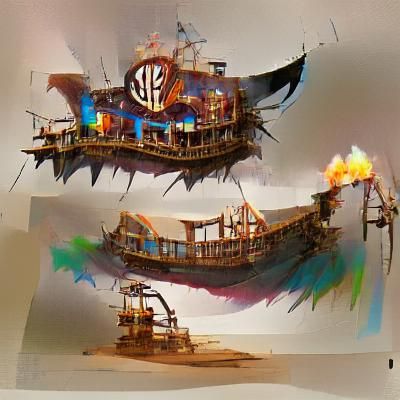 Fantasy Pirate Ship Concept Art