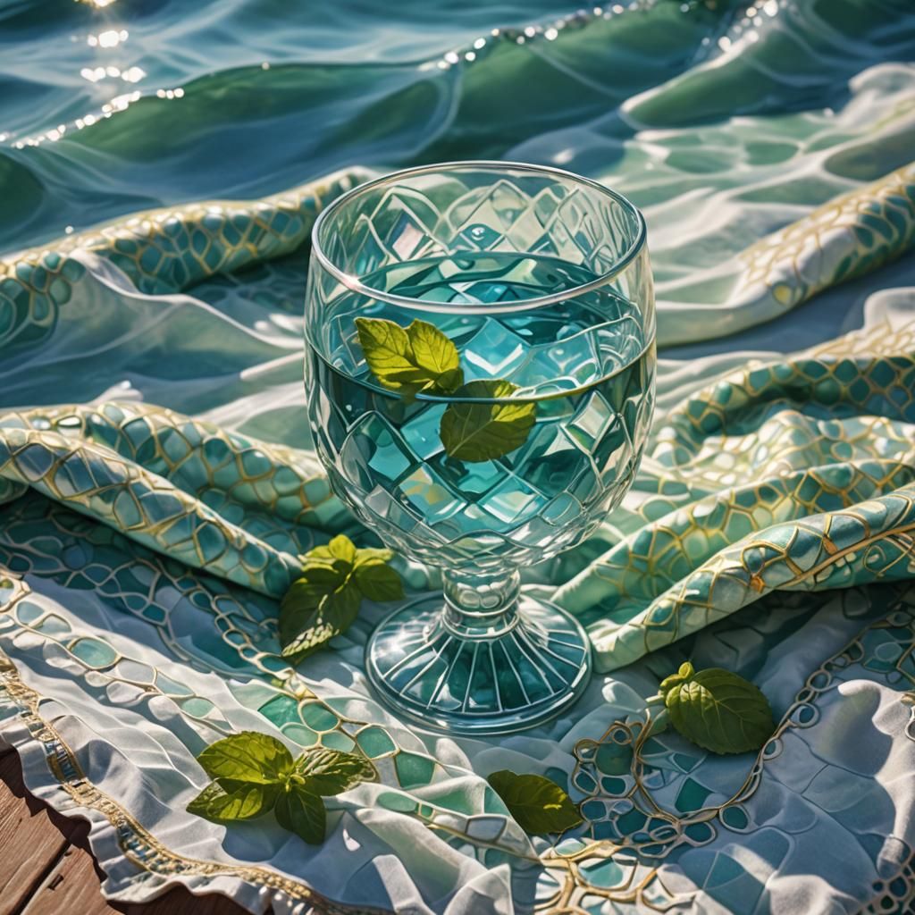 Mint Springwater in Crystal Goblet: Fantasy Concept Art
