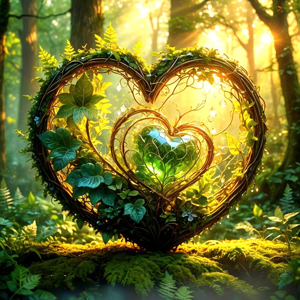 Ethereal Crystal Heart in Hyperdetailed Fantasy Style