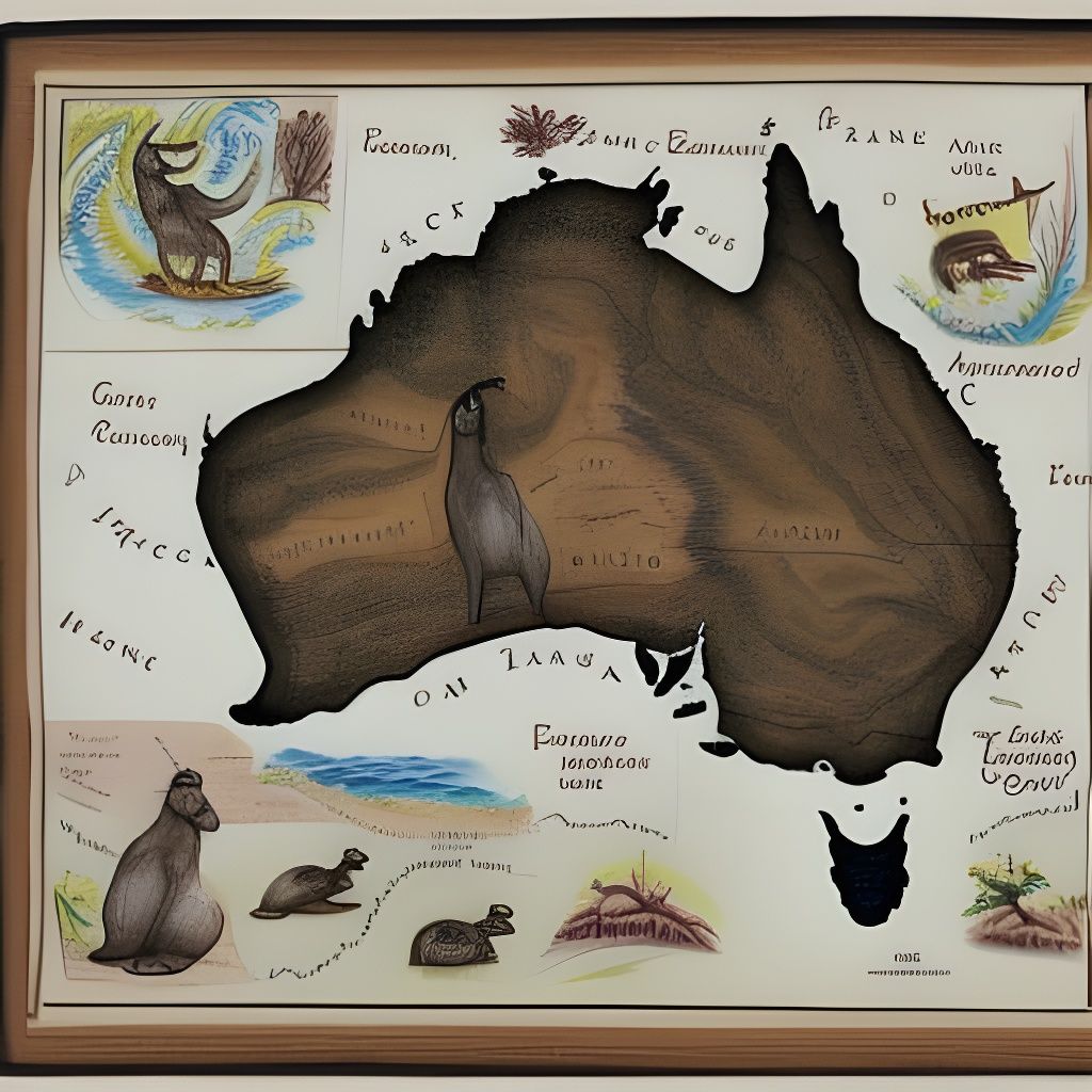 Antique Hand-Drawn Map of Australia