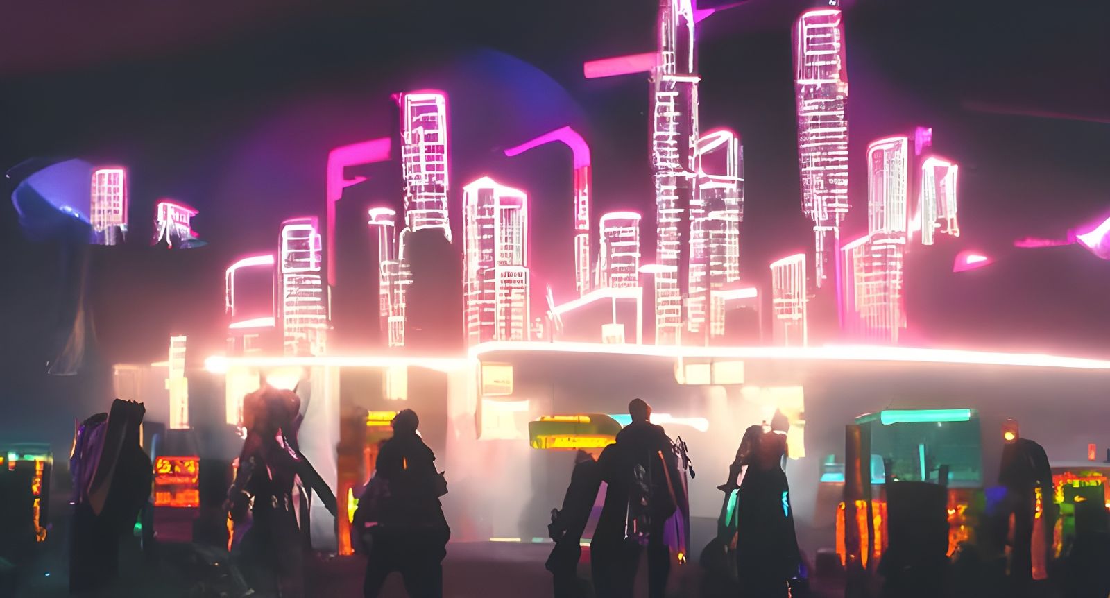 Futuristic Cyberpunk Cityscape in Neon Shadows