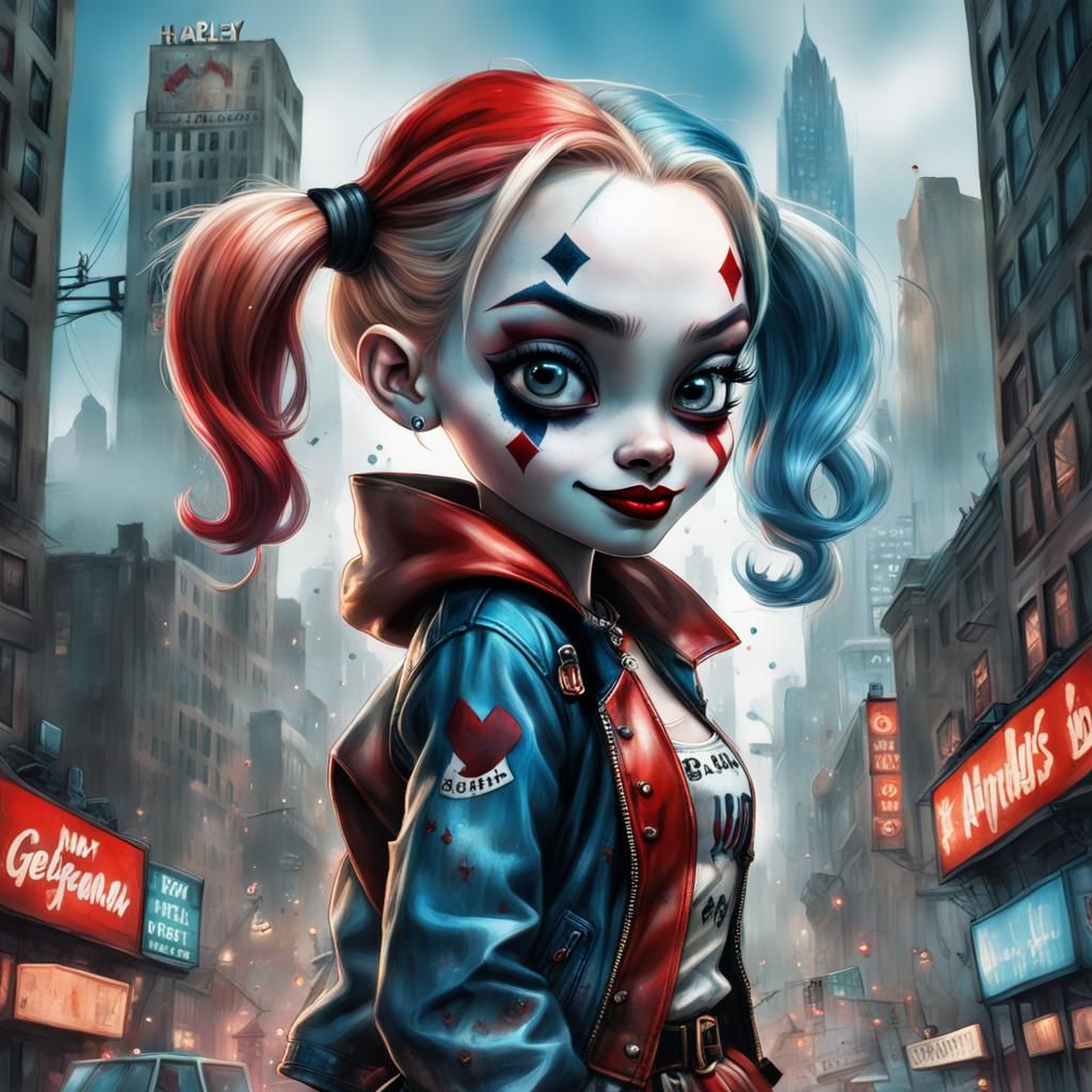 Harley Quinn in chibi style