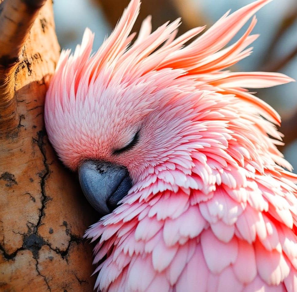 Delicate Pink Cockatoo in Watercolour Bloom