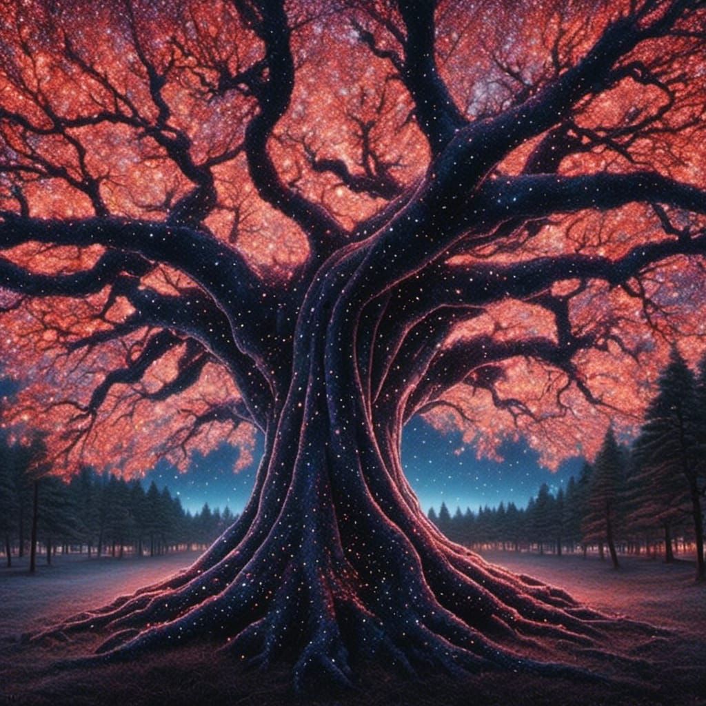 Surreal Spine of Stars and Crystals Optical Illusion