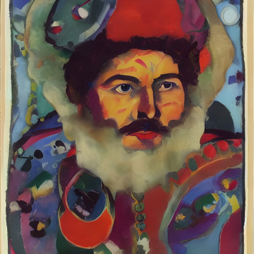 Elf Portrait in Style of Deyneka and Kandinsky