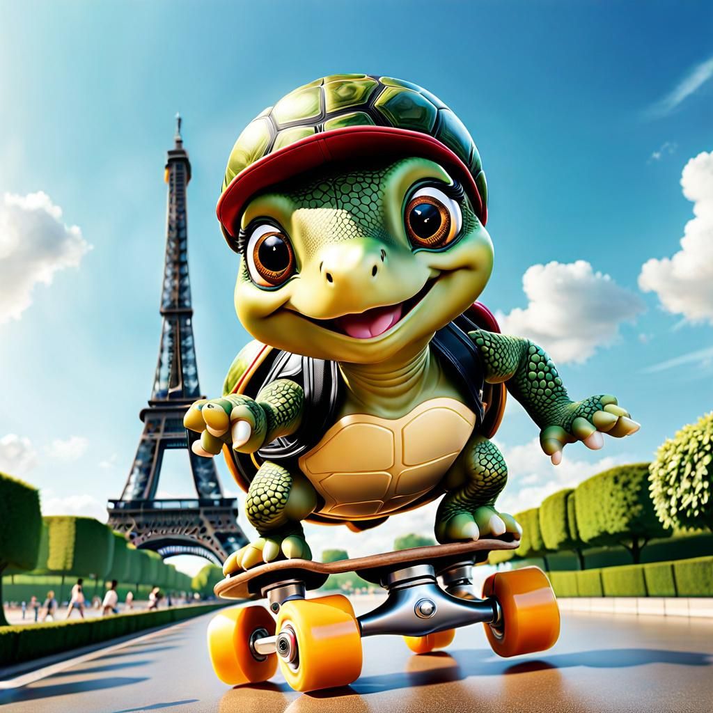 Turtle skateboarding - Olympics Paris 2024