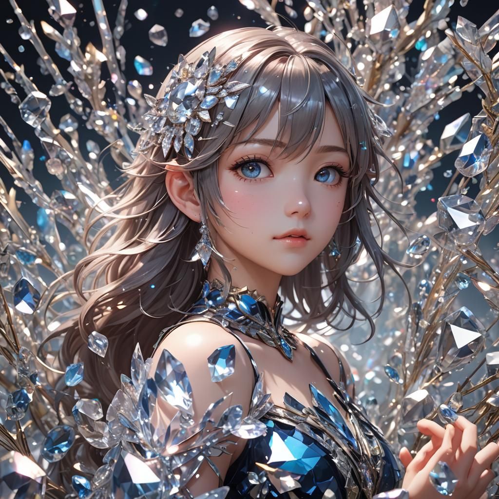 Sparkly Crystal: 3D Anime Art