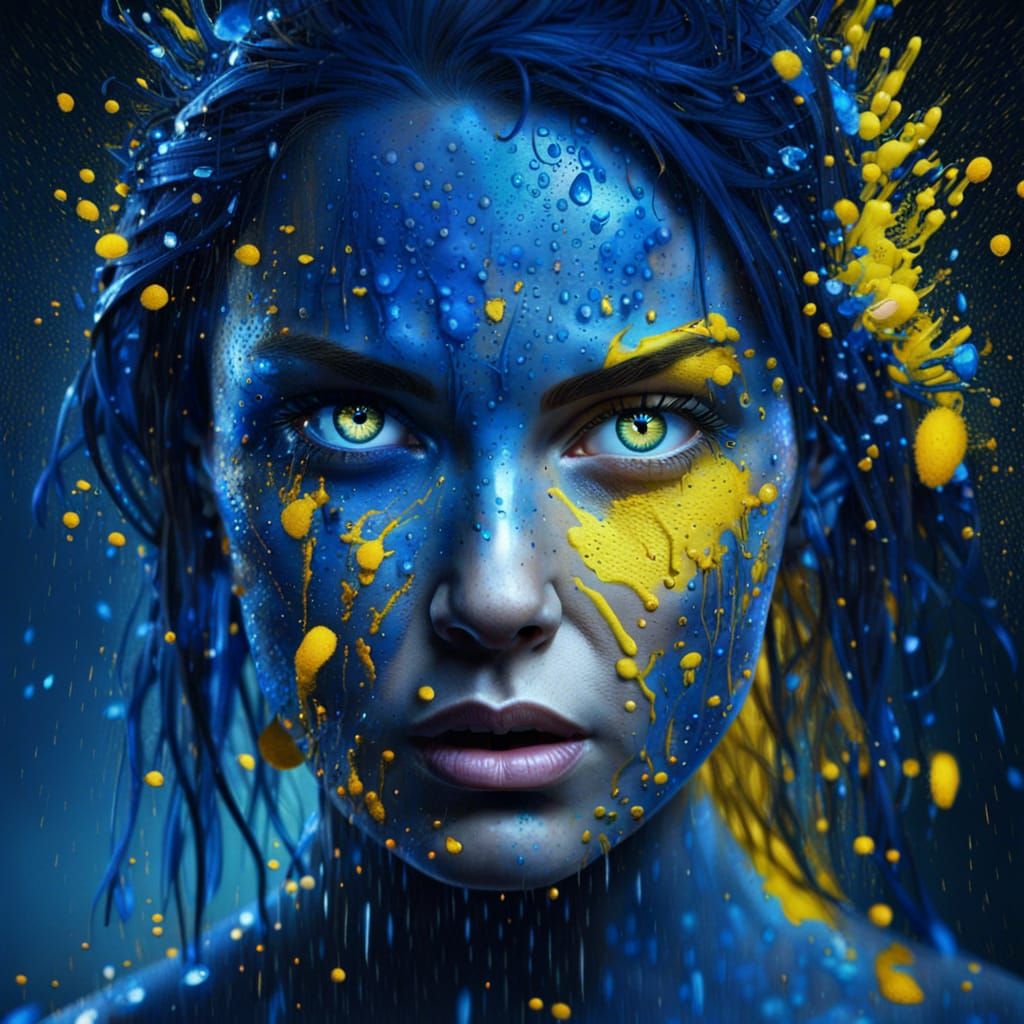 Epic Face-Off: Blue-Eyed Woman vs Yellow-Eyed Man