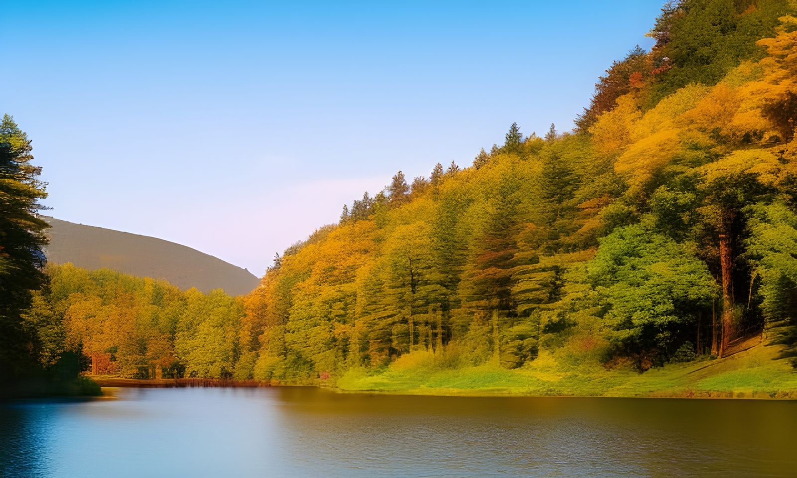 Majestic Swan on Lake at Sunset: Digital Art