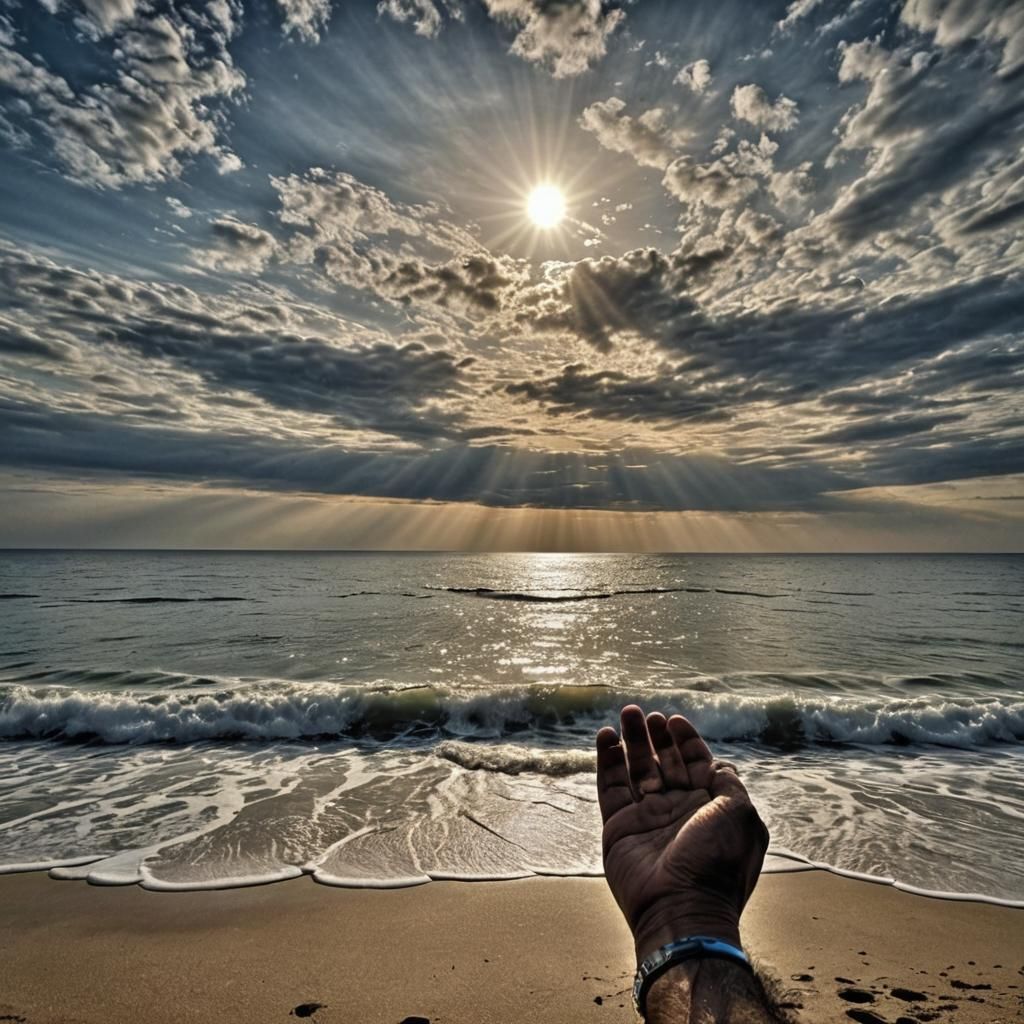 Hyperrealistic Seascape at Dawn: Sky and Sea Unite