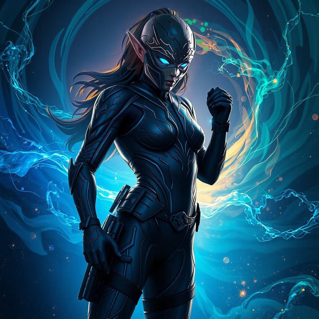 Cyberpunk Superhero Harnesses Elemental Powers in Haunting 8...