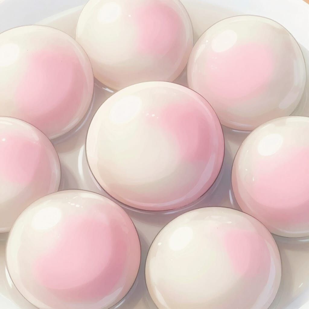 Anime Style Pink and White Tangyuan Delight