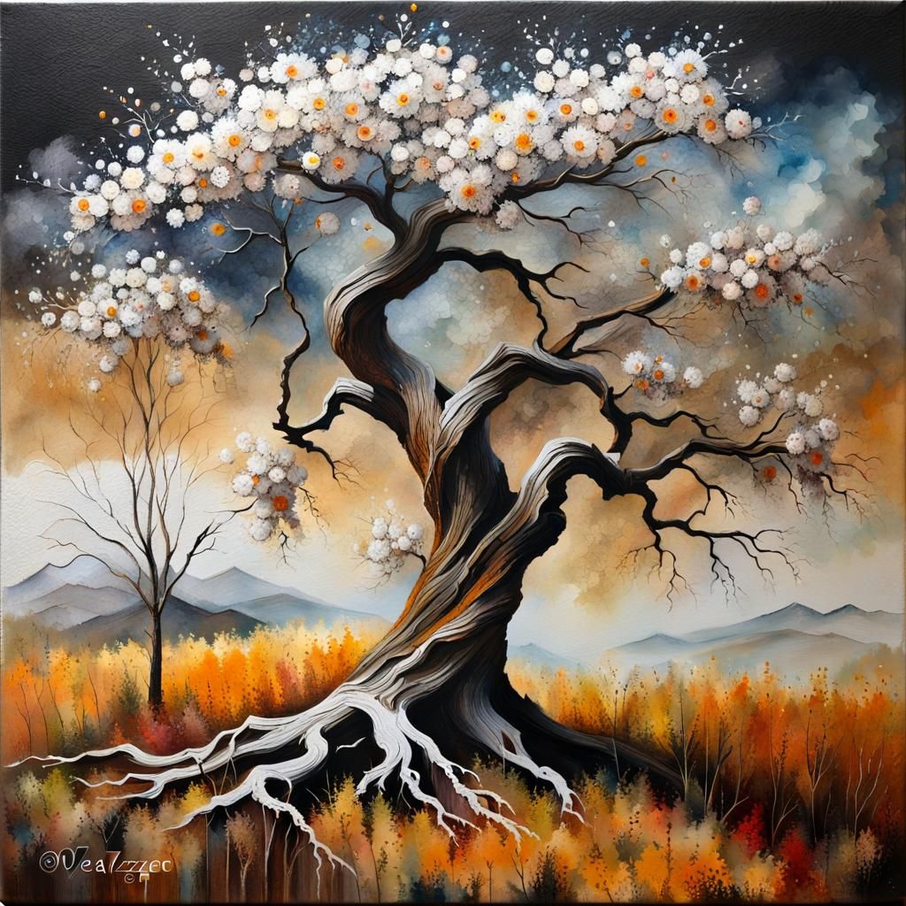 Twisted Ancient Tree: Dark Fantasy Art