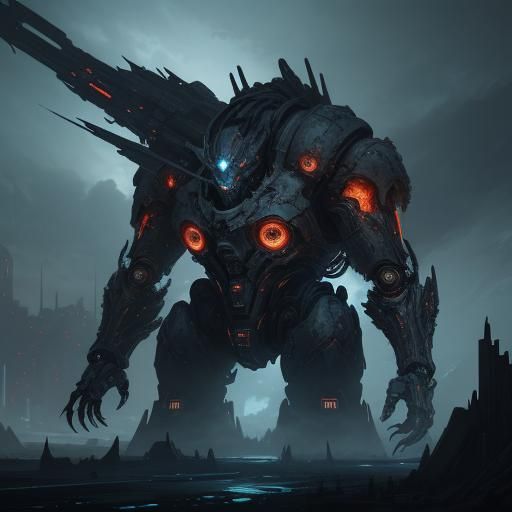 Biomechanical Fusion in Ruined Facility, Concept Art