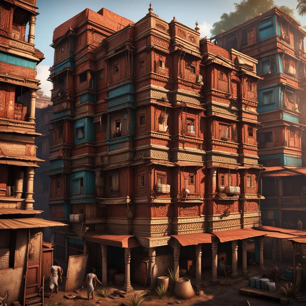 Urban Dravidian City with Traditional Architecture