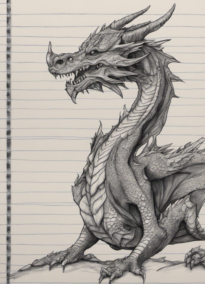 "Totally Bitchin' Dragon Drawing" (Chad Clark, age 14, 1979)